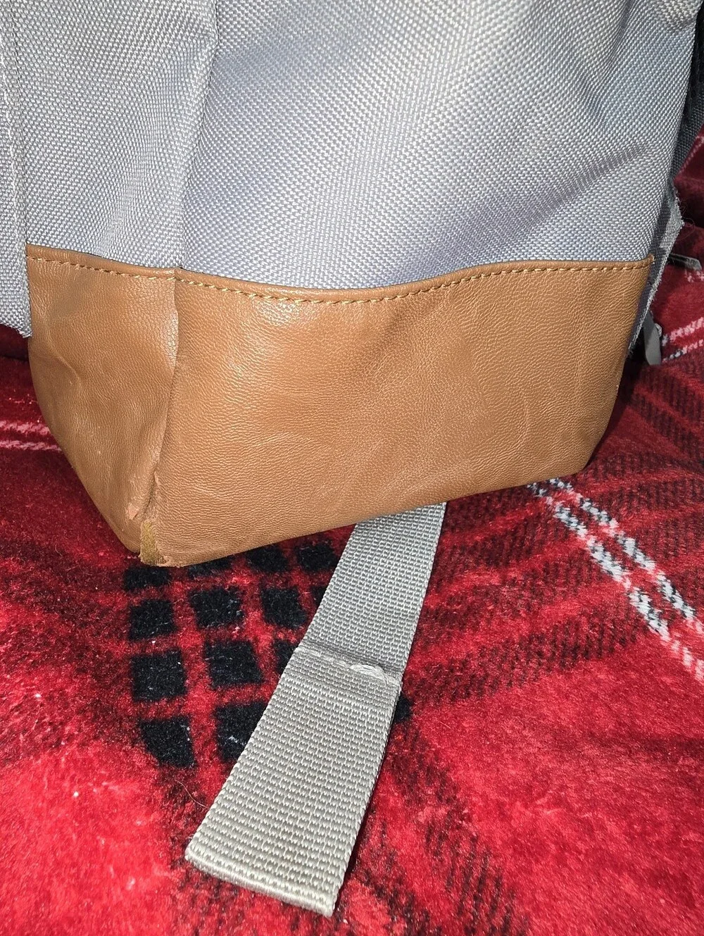 Herschel Supply Company Grey and Brown Backpack with Leather-Style Base